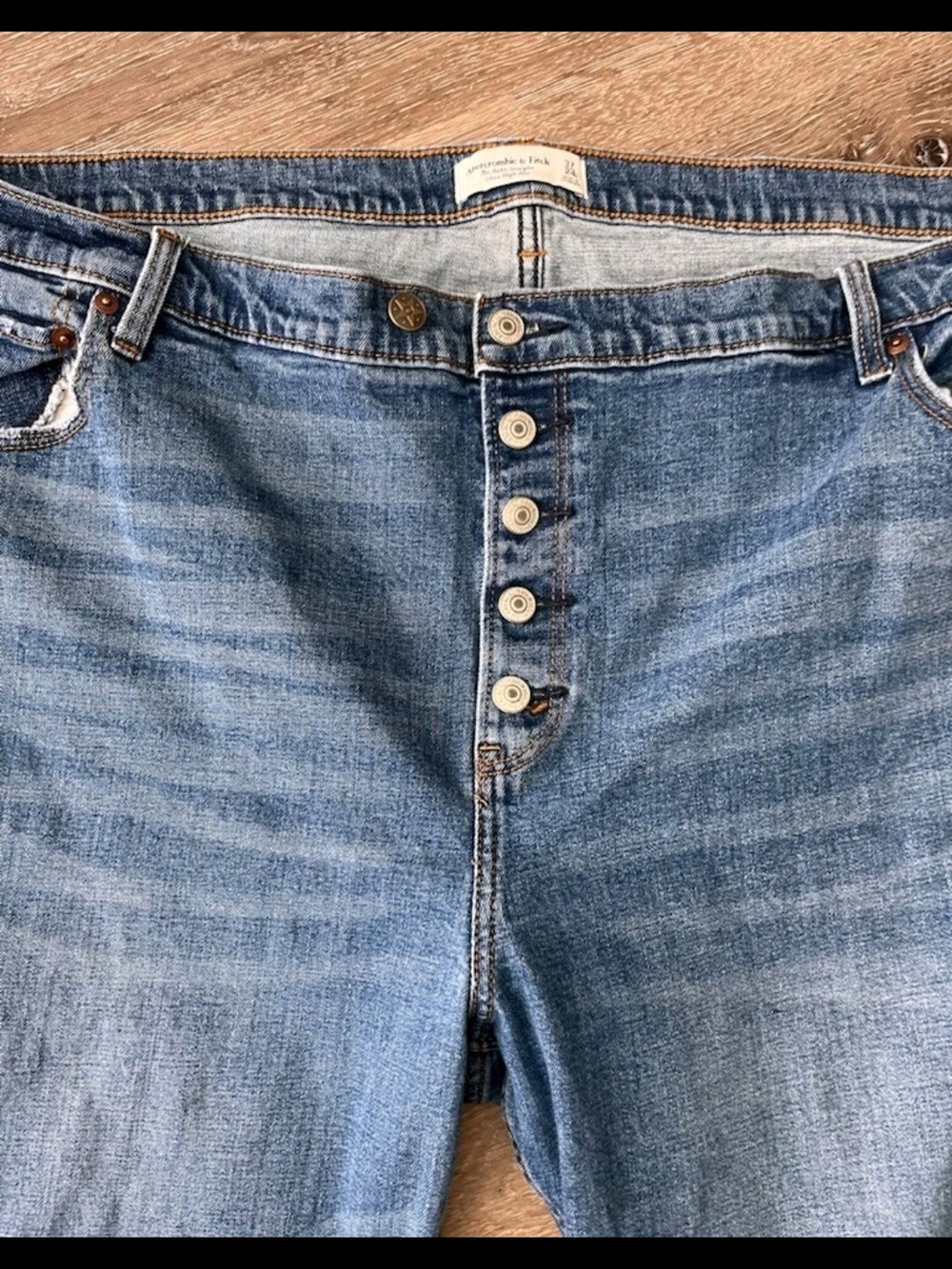Abercrombie & Fitch Womens Denim Ankle Straight Ultra High Rise Size 37/24R - Picture 3 of 5